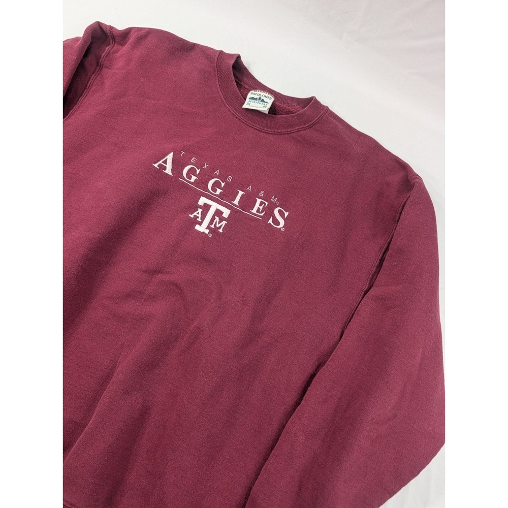 Vintage Brier Creek Texas A&M Heavy Embroidery Maroon Crewneck Sweatshirt USA M